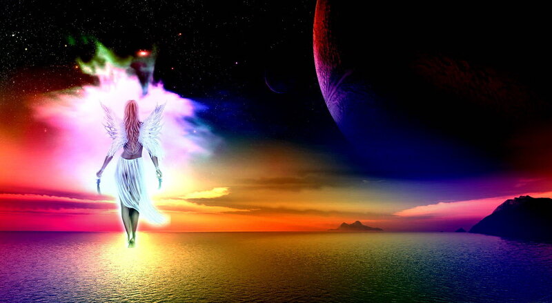 Angel Walking on Water — Purple