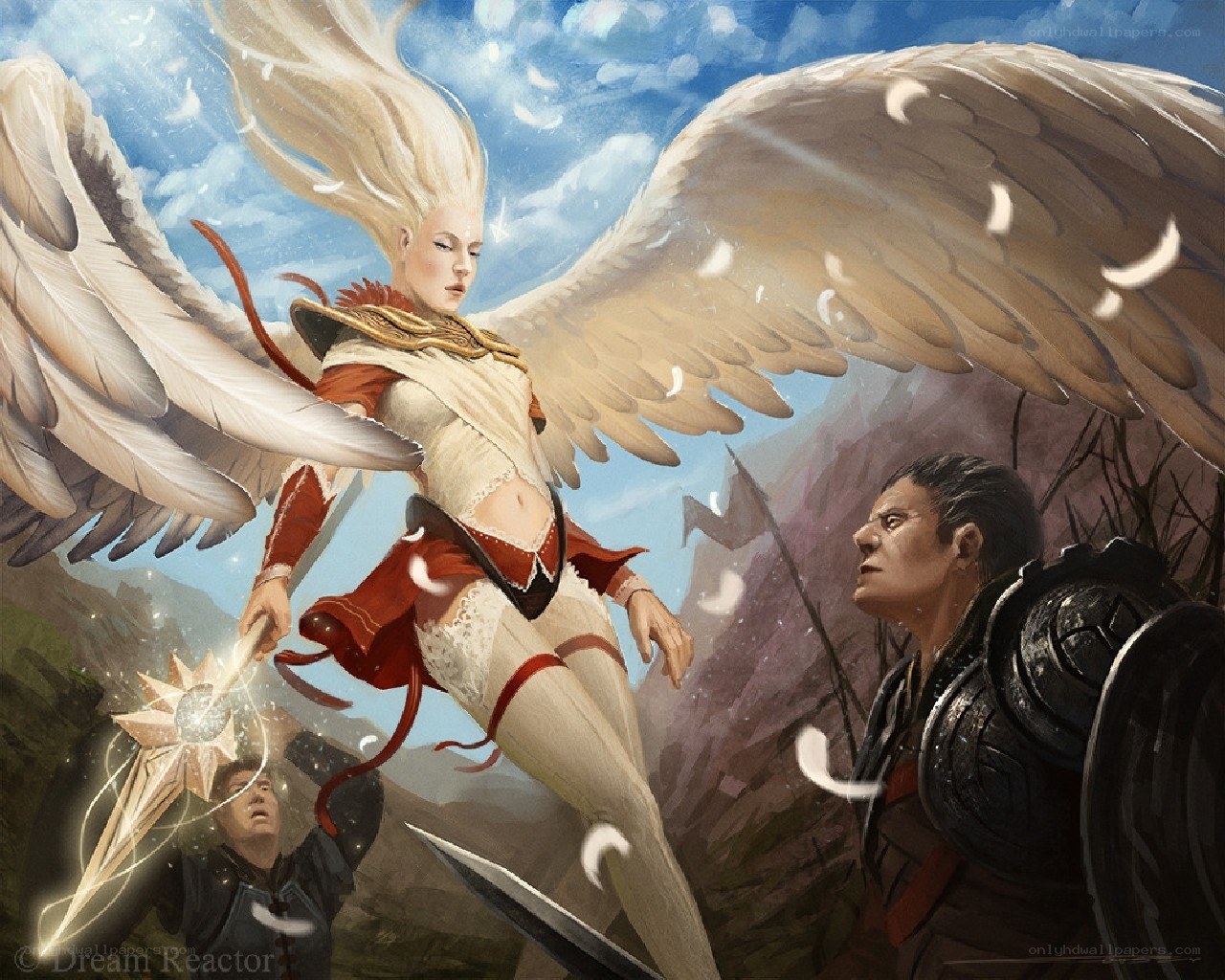 Angel warrior in battle