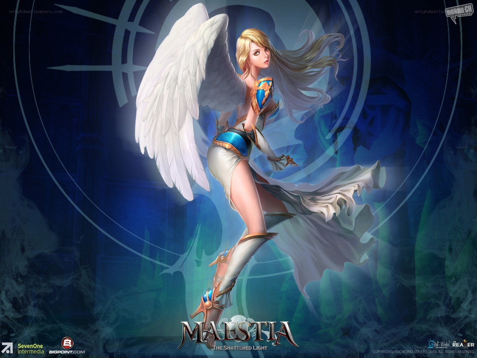 Angel warrior in blue armor