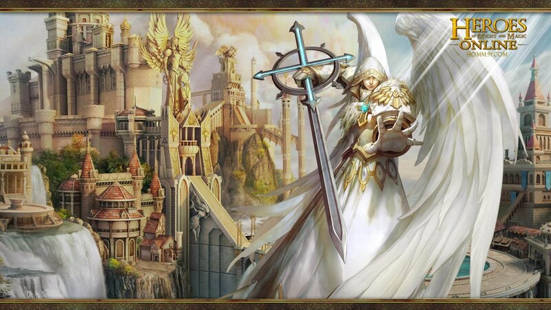 Angel warrior in fantasy kingdom