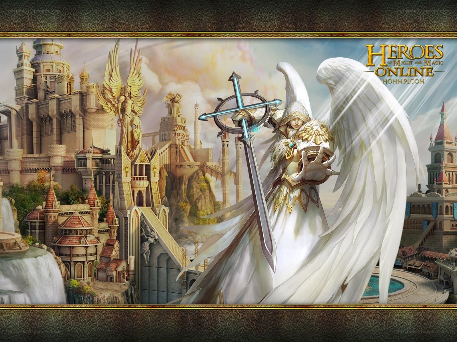 Angel warrior in fantasy kingdom
