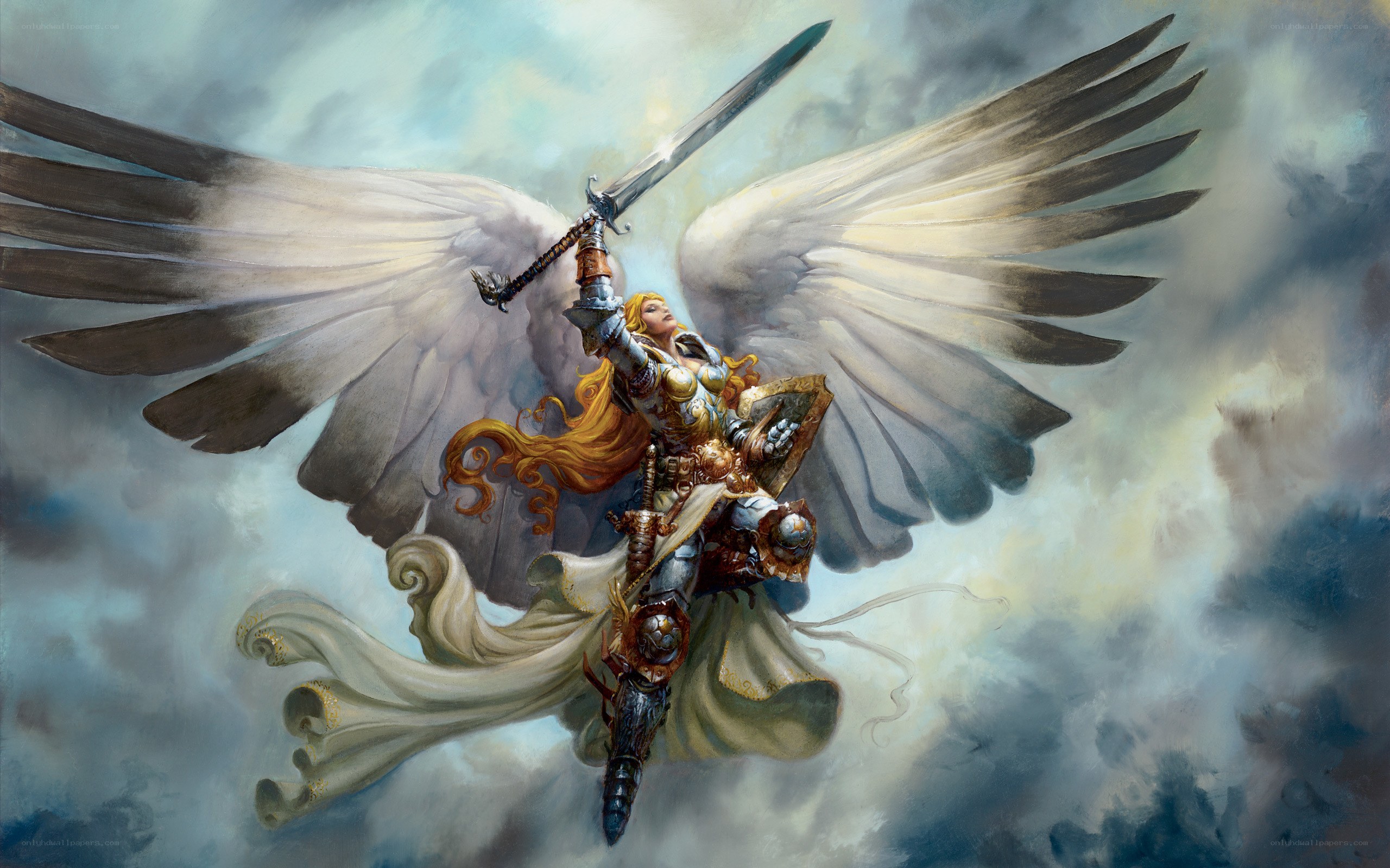 Angel warrior in flight