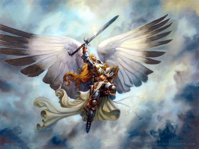 Angel warrior in flight