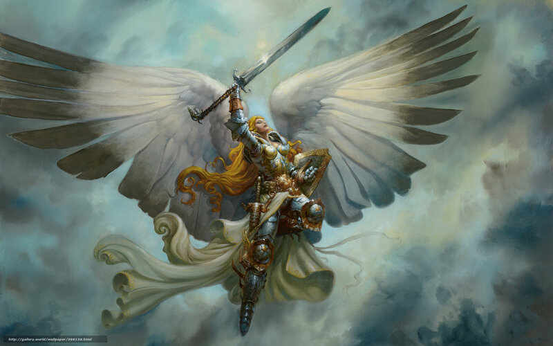 Angel Warrior in Flight — White