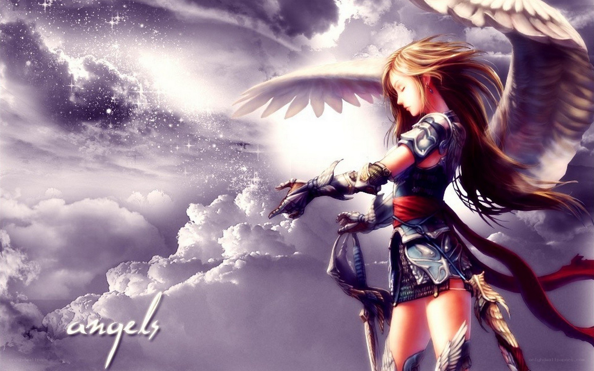 angel warrior in the sky