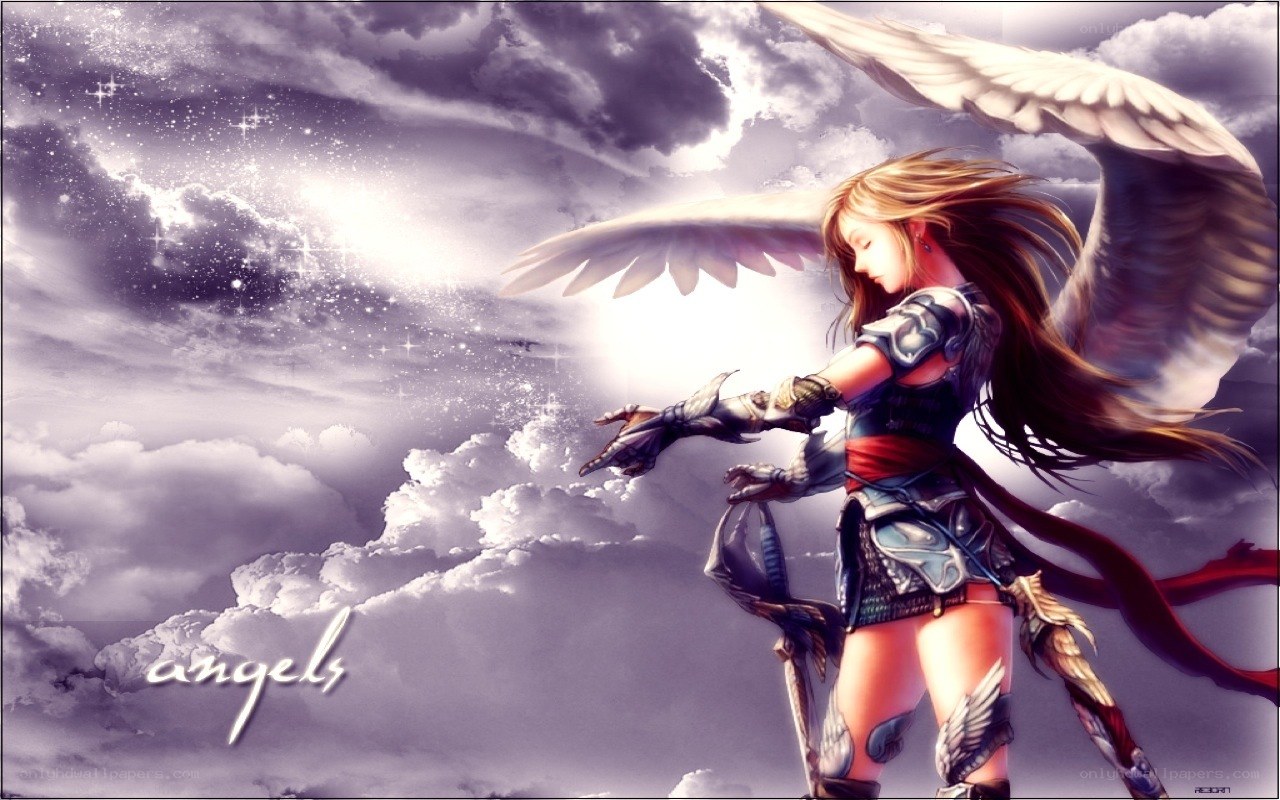 angel warrior in the sky