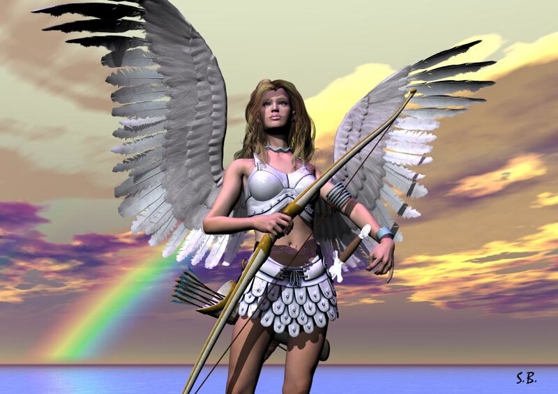 angel warrior with bow and arrow