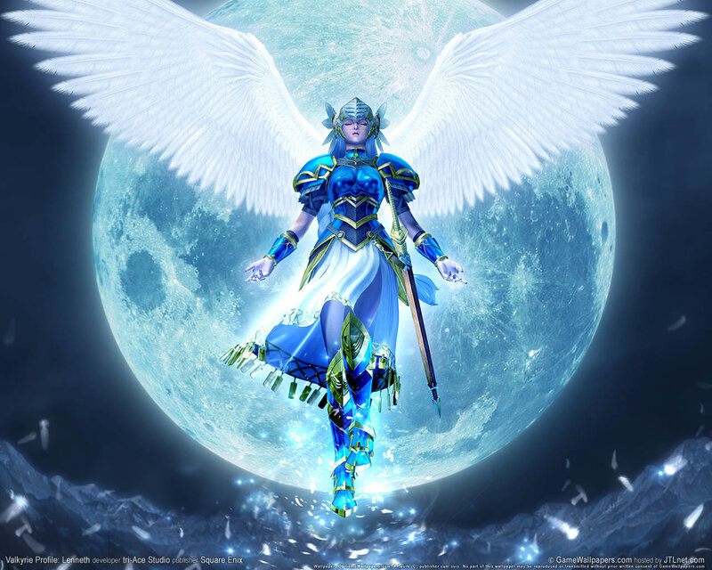 Angel warrior with moon backdrop