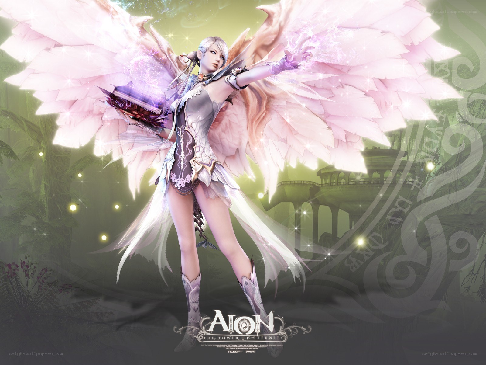 Angel warrior with pink wings