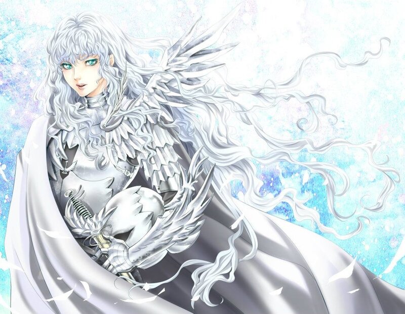 Angel warrior with white wings