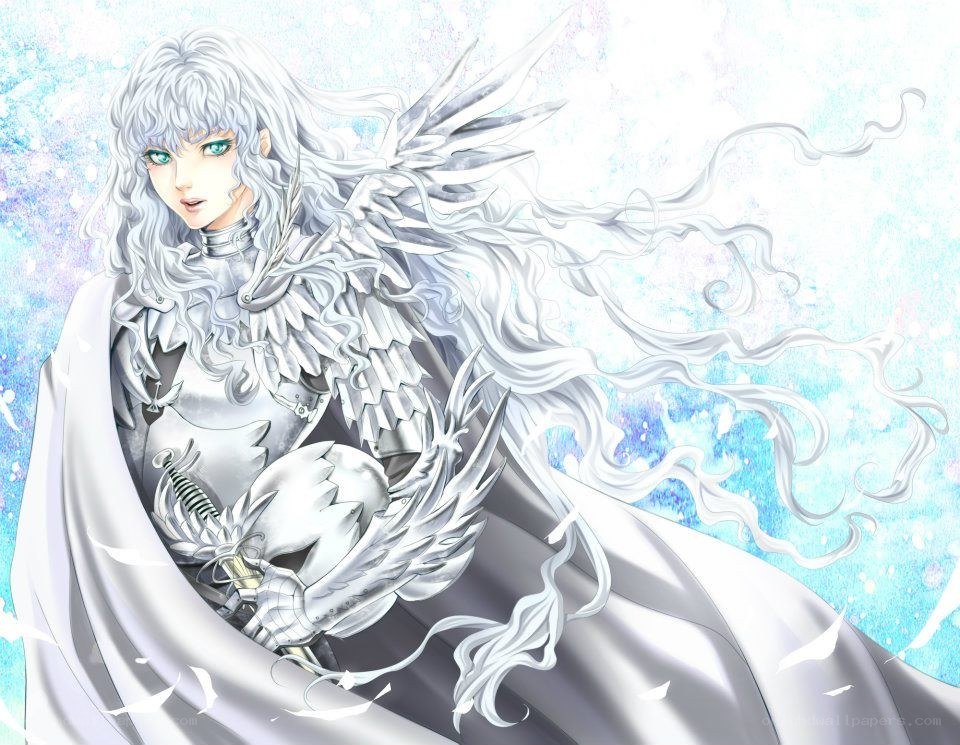 Angel warrior with white wings