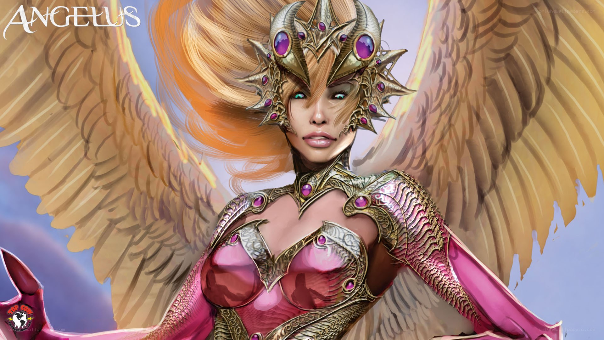Angel warrior with wings