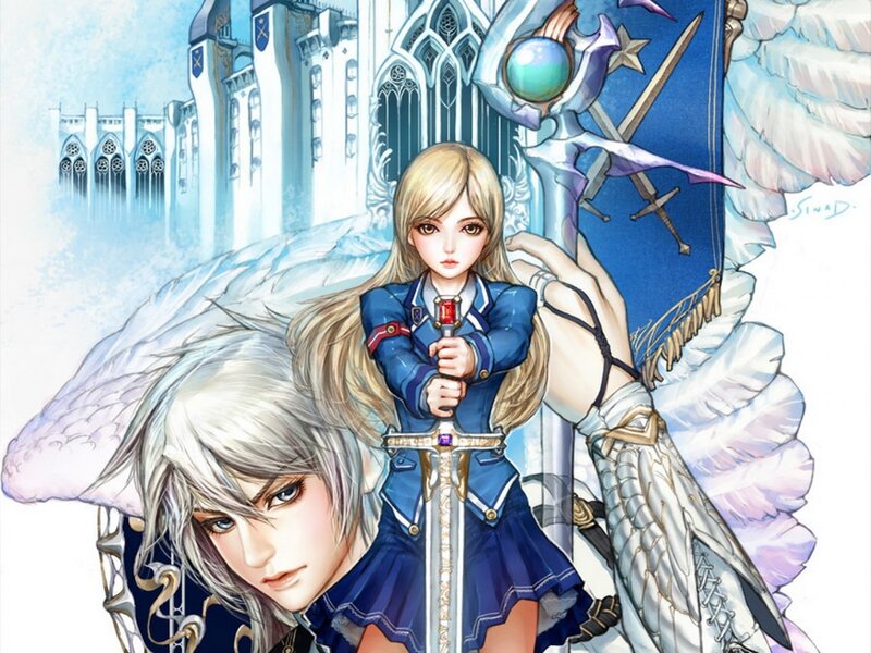 Angel warriors with swords