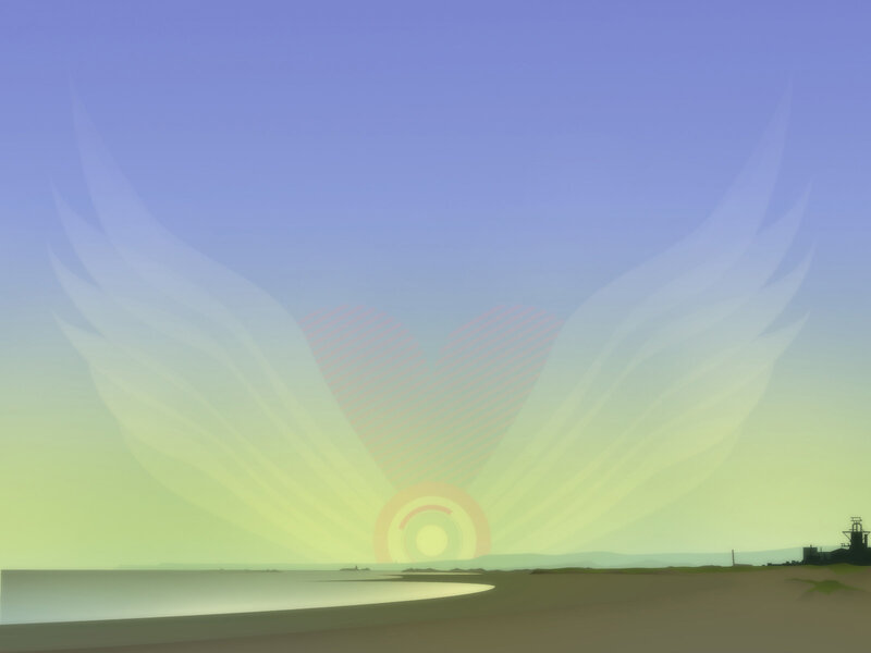Angel wings at sunset