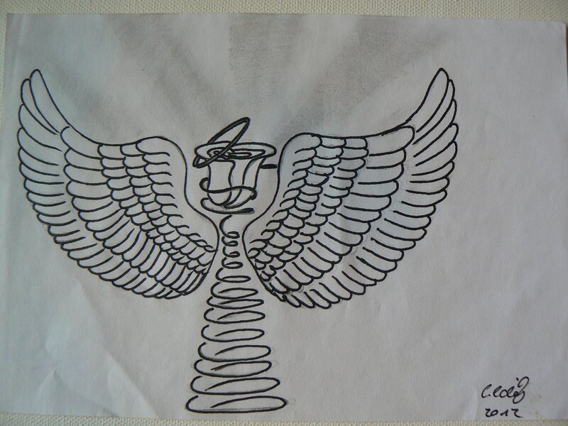 angel wings drawing