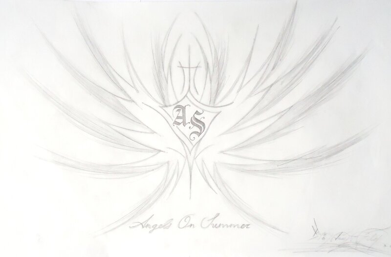 Angel wings logo sketch