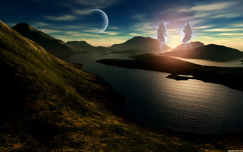 Angel Wings over Lake