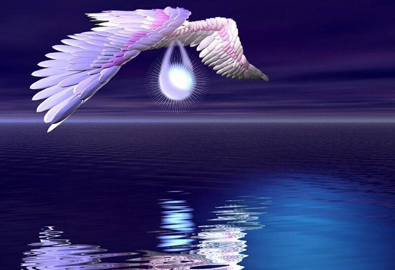 Angel Wings over Water — Purple