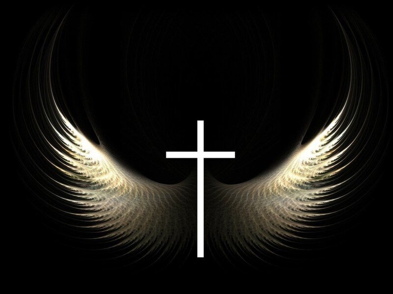 angel wings with cross