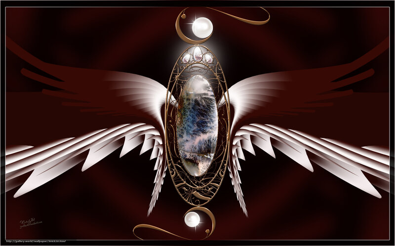 Angel Wings with Gemstone Pendant