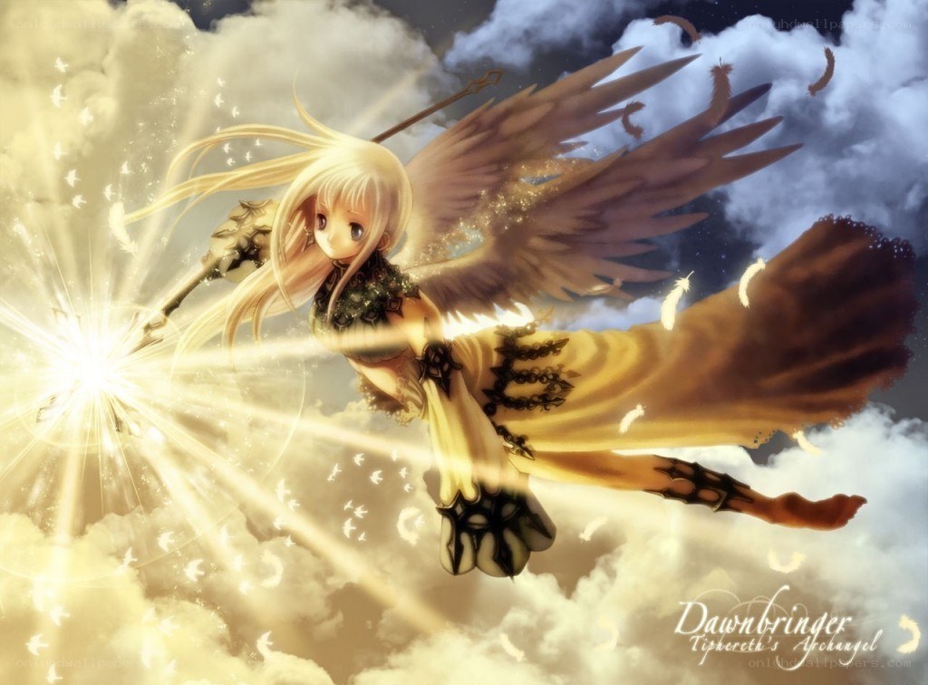 Angel with a glowing staff