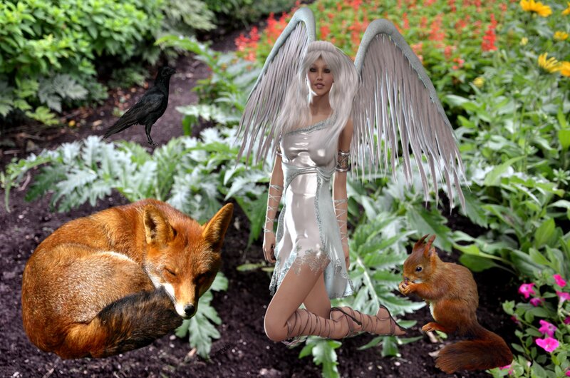 Angel with Animals — Green