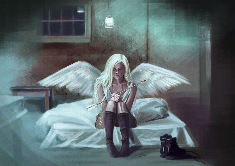Angel with Arrow — White