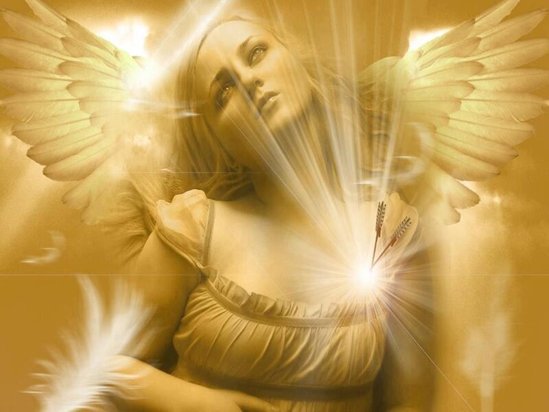 Angel with Arrow Wound — Gold