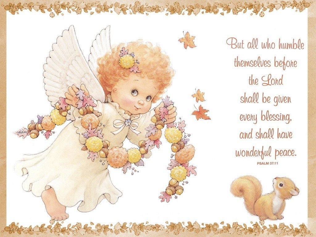 Angel with autumn wreath