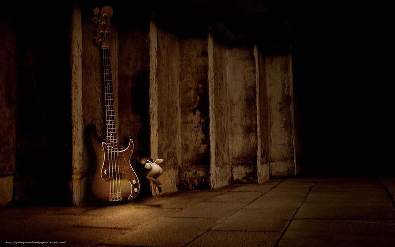 Angel with bass guitar