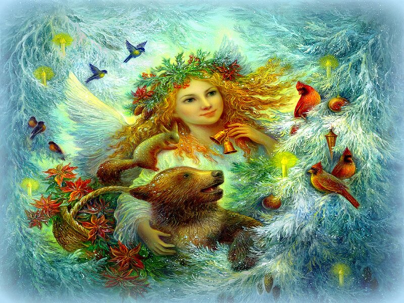 Angel with Bear and Birds
