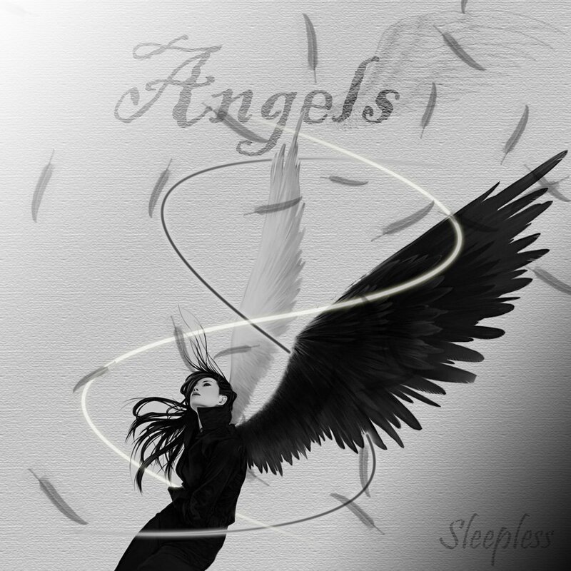 Angel with black and white wings
