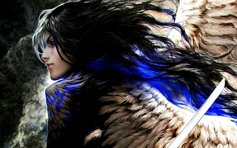 Angel with Black Hair — Dramatic