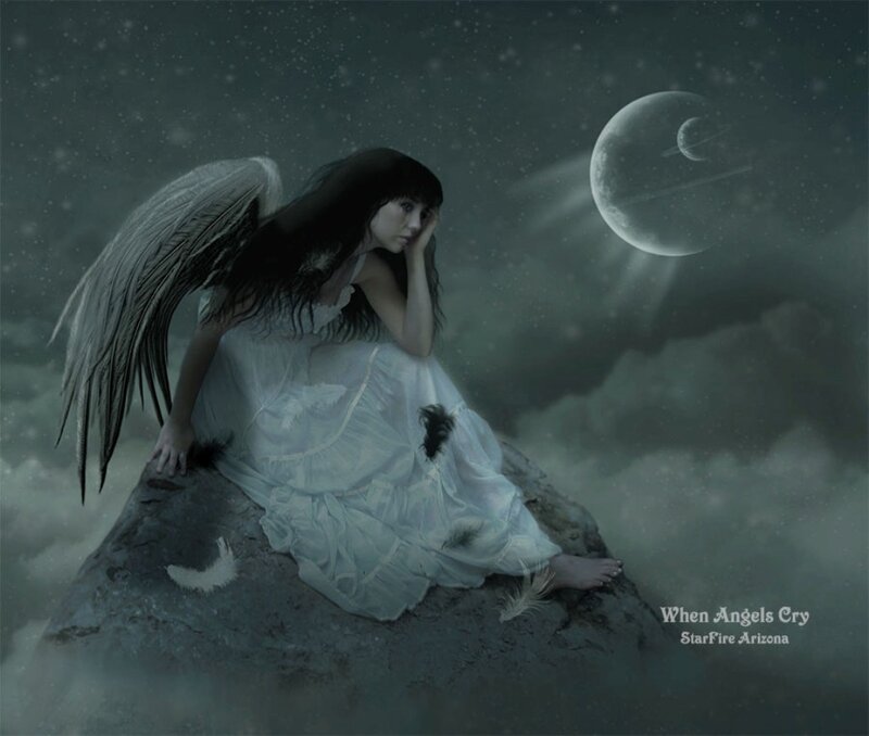 Angel with Black Hair — Gray