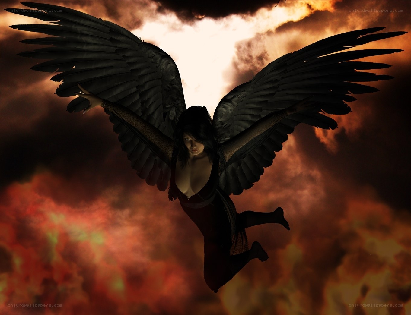 angel with black wings