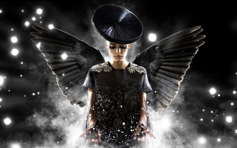 angel with black wings