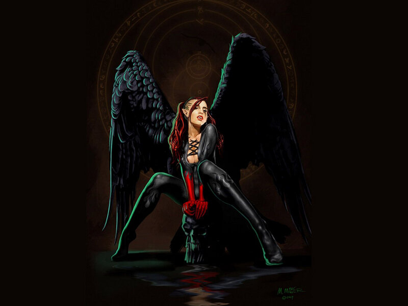 angel with black wings