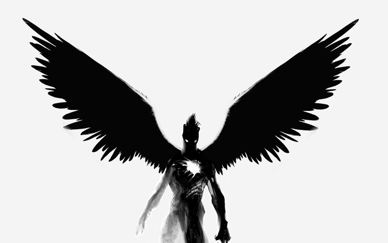 angel with black wings