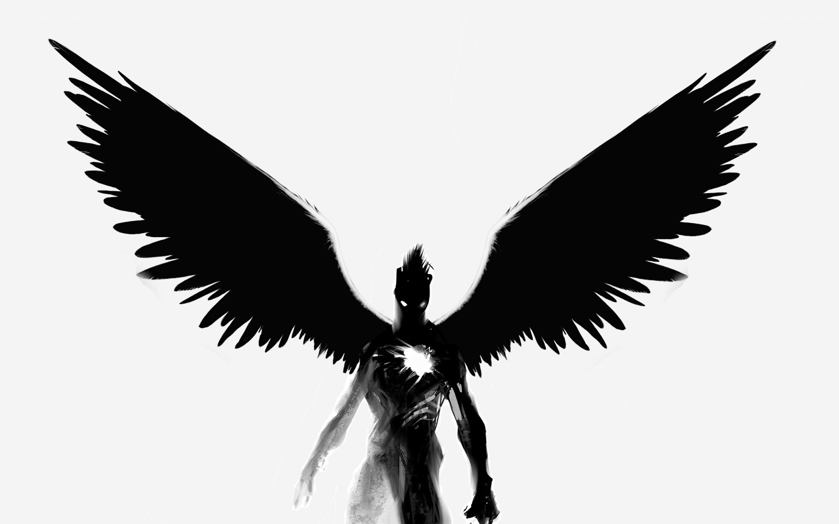 angel with black wings