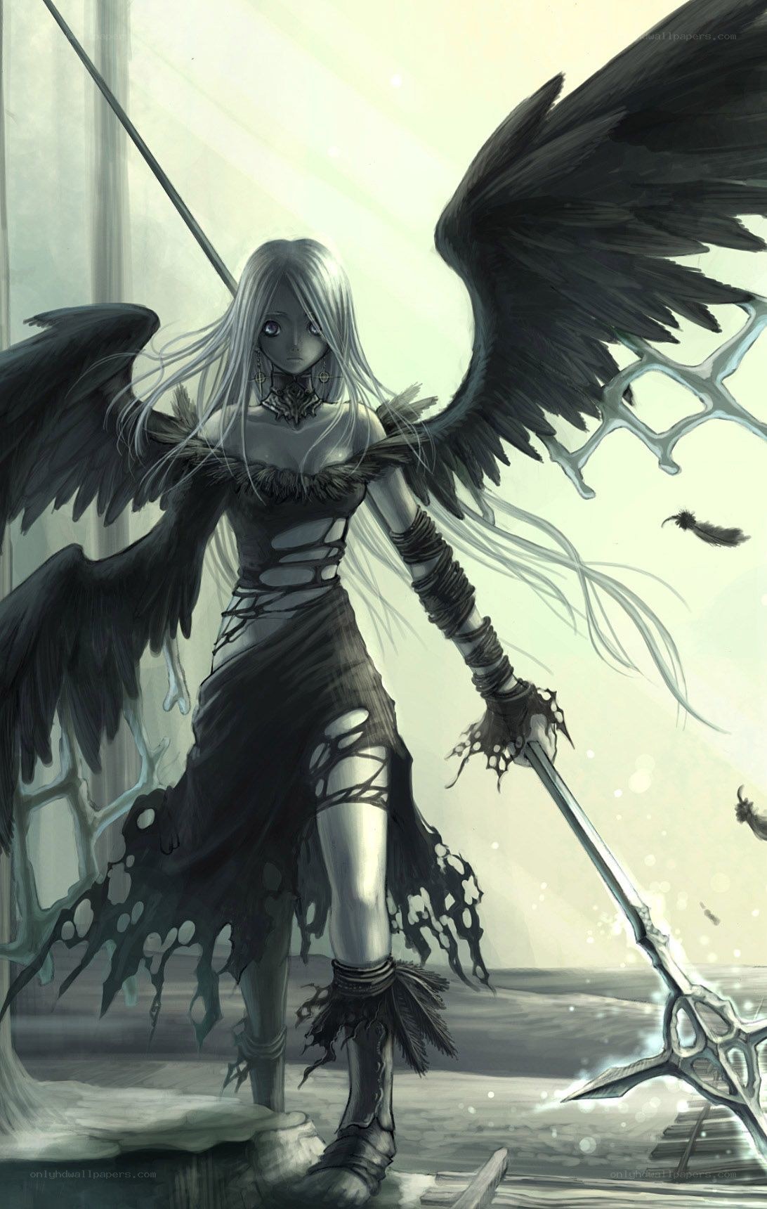 angel with black wings