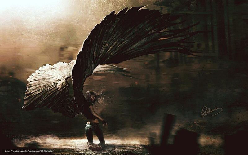 angel with black wings
