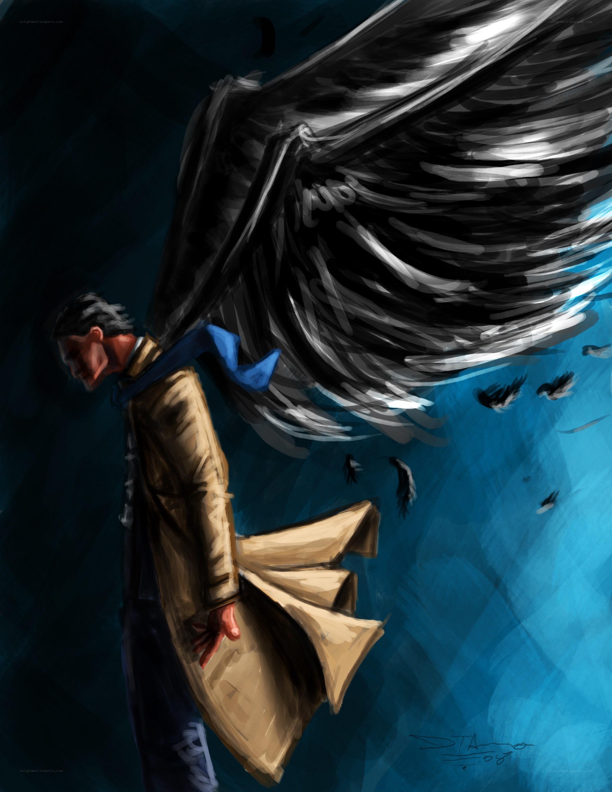 angel with black wings