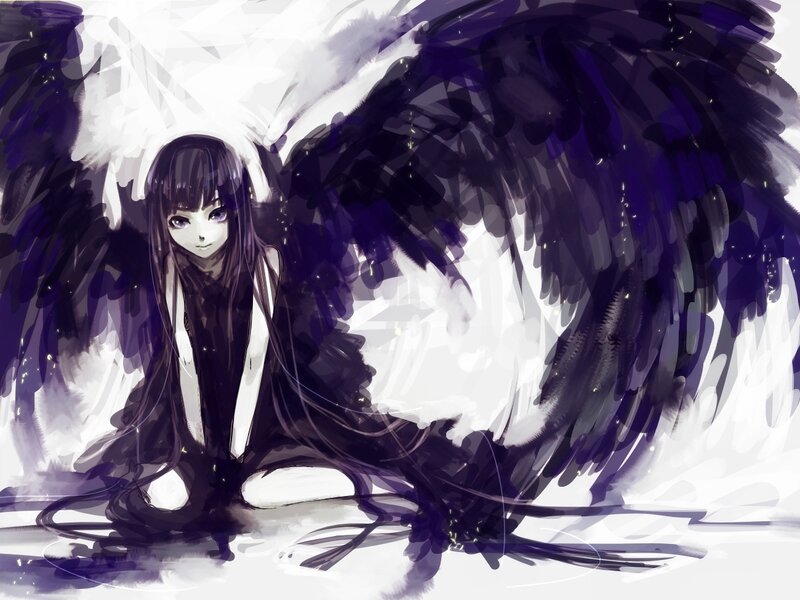 angel with black wings
