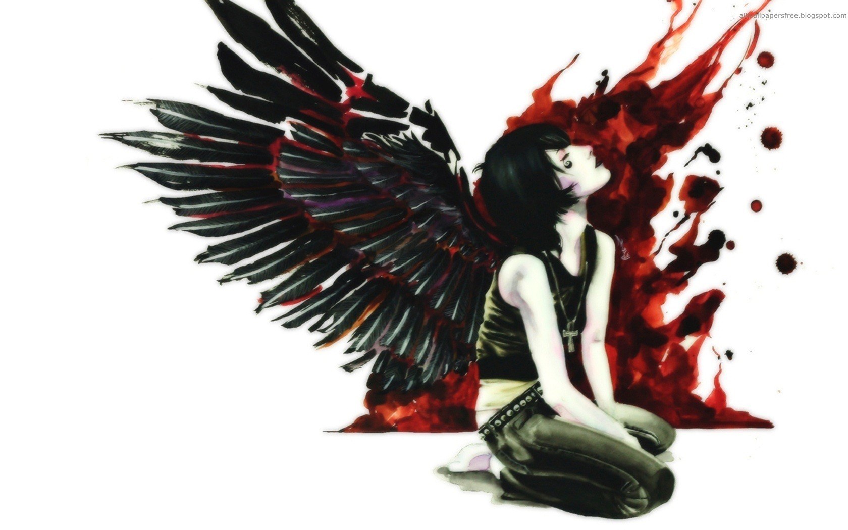 angel with black wings