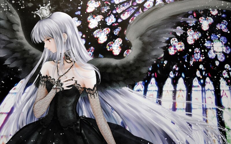 angel with black wings