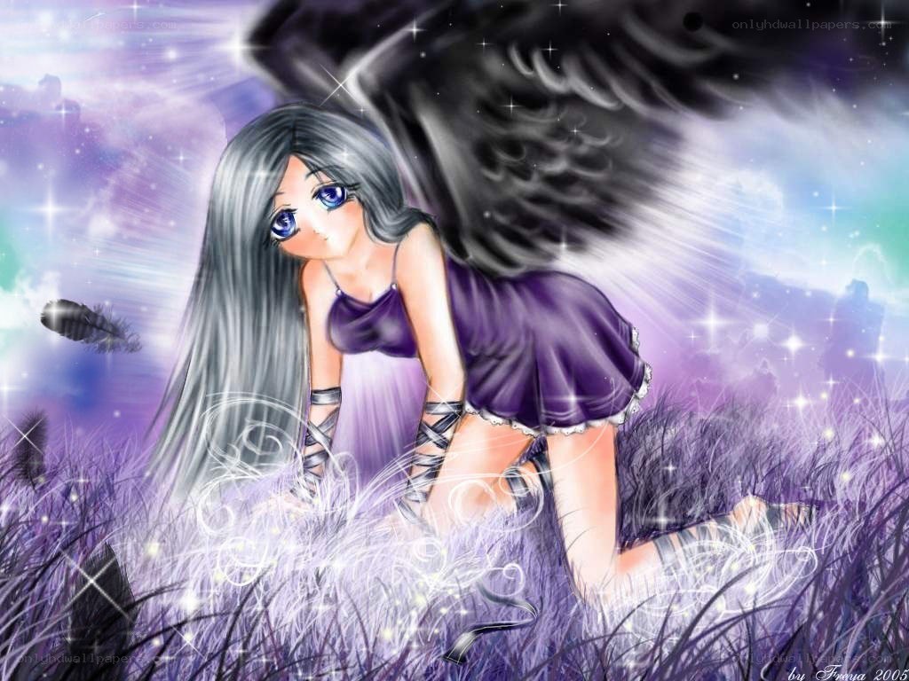 Angel with black wings
