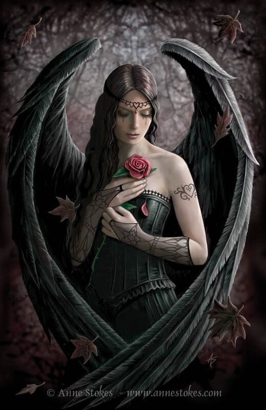 Angel with black wings