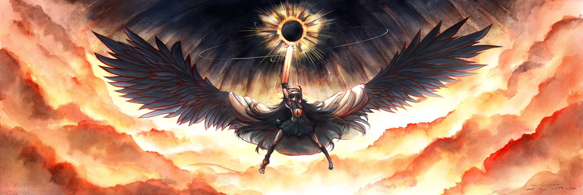 angel with black wings