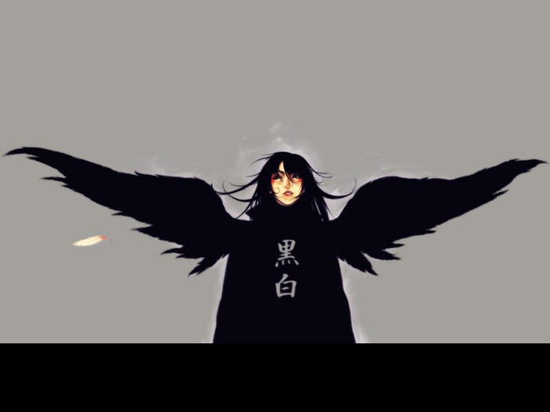 angel with black wings