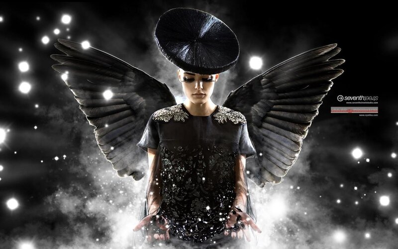 angel with black wings